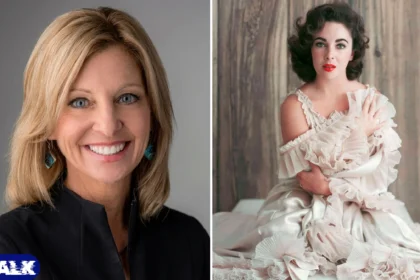 Side-by-side portraits of Karen S. Lynch and Elizabeth Taylor