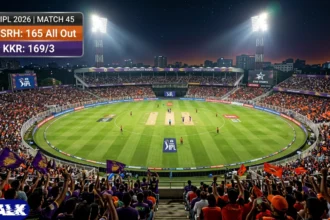 IPL 2026 Match 45 scorecard: Sunrisers Hyderabad 165 all out, Kolkata Knight Riders 169 for 3
