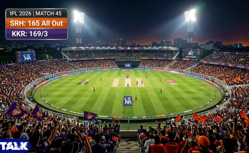 IPL 2026 Match 45 scorecard: Sunrisers Hyderabad 165 all out, Kolkata Knight Riders 169 for 3